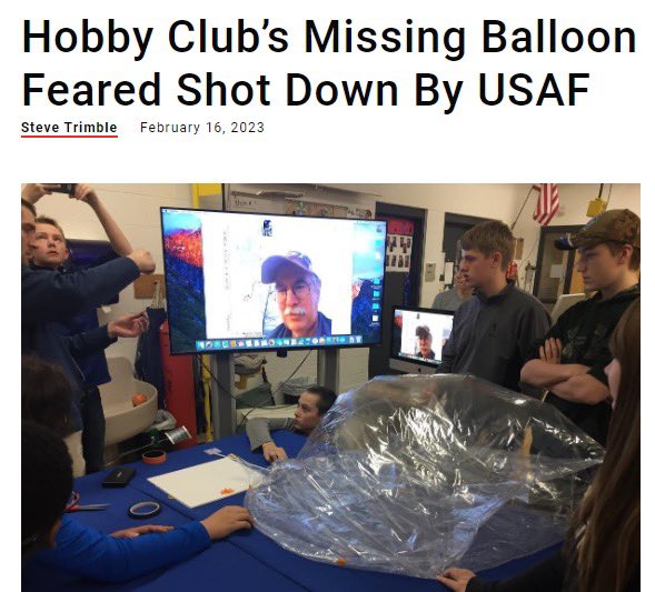 JoelWBerry's tweet photo. I’ll pay taxes my whole life and it still won’t be enough to cover what it cost the military to shoot down this $8 balloon https://t.co/A24D1oQjSr