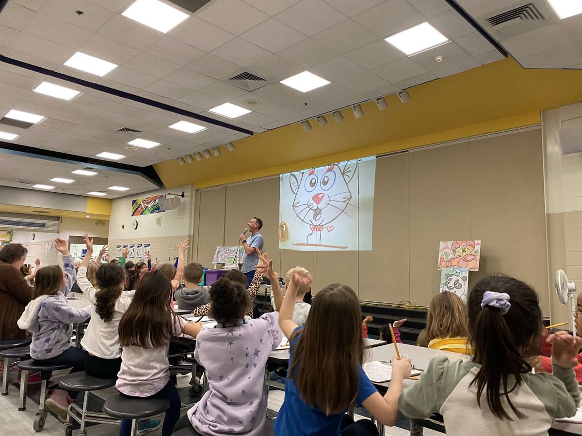 fuchs_britney's tweet photo. We had so much fun drawing with @KyleTiernan today! Thank you for coming! @SunflowerSMSD @SunflowerPTALen @theSMSD https://t.co/zzvf57yxg2