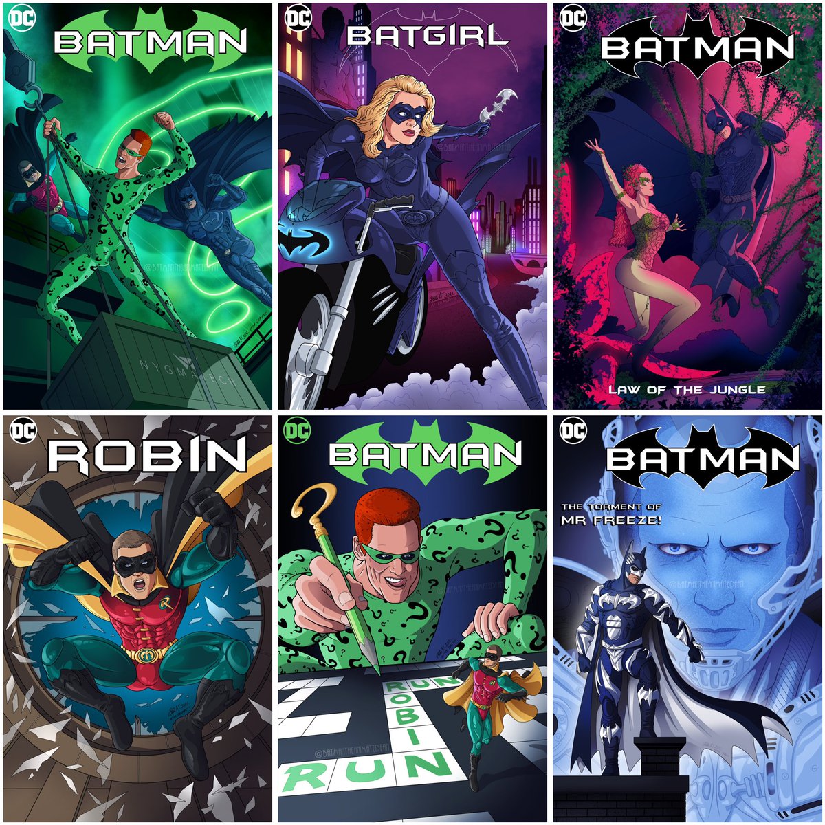 And here are some past Schumacher Batman art pieces I created based on various comic book covers 🦇

#batmanforever #batmanandrobin #batgirl #batman #joelschumacher