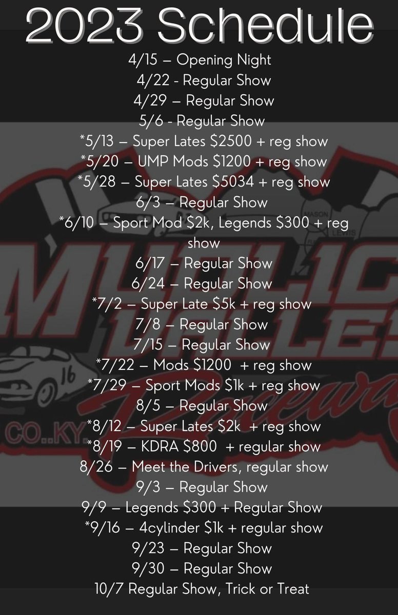 2023 schedule