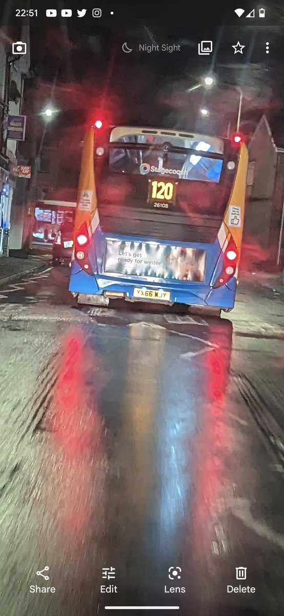 ARBD90's tweet photo. @StagecoachWaIes Have a word with the driver will you, ran a red light by Ton Pentre train station. Good thing it's late and not a lot of people are out or it could have ended up with a serious outcome. Time of incident around 10:45-10:50 https://t.co/O2L5bvO9l6