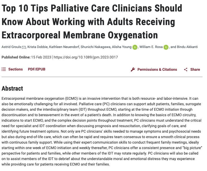 snakagawa_md's tweet photo. New paper came out in @PalliativeMed_j !!
Top 10 Tips palliative care clinicians should know about ECMO. 

Wonderful to collaborate with experts in this field. 

@AstridGrouls, @akkanti

https://t.co/6nk5HSEZez https://t.co/TJBORXEsLo