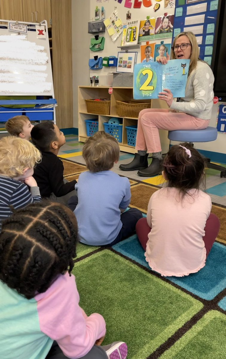 We had a very special guest reader today…our very own Principal, Mrs. Nettleton!!! The children loved the time she spent with them as they sang and counted along to the “Pete the Cat” book. Thank you for all you do for our students!📚 <a href="/D45Schools/">School District 45</a>  <a href="/D45EChildhood/">D45 Early Childhood</a>  <a href="/knettletond45/">Kelly Nettleton</a>