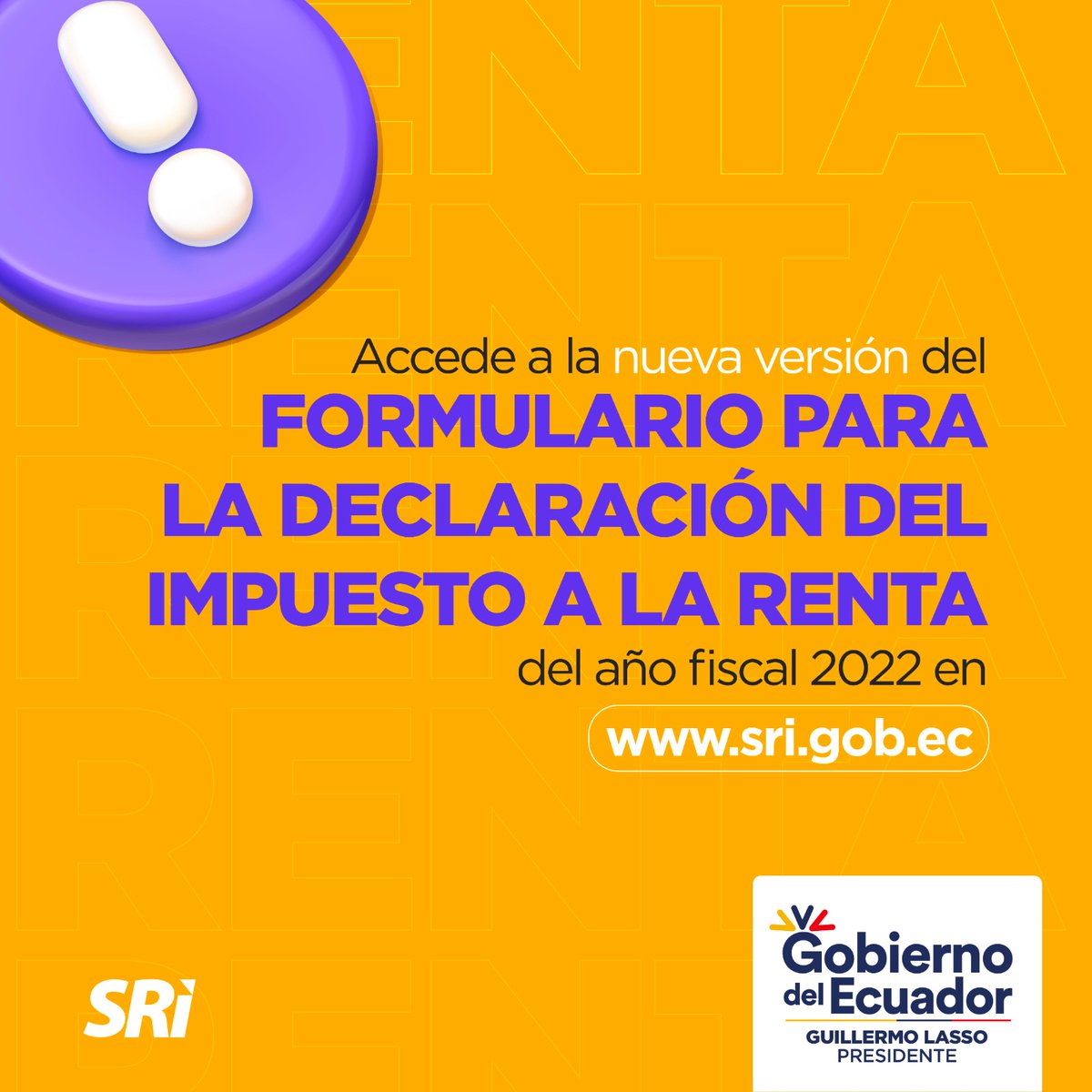 SRIoficialEc's tweet image. 🟢¡HABILITADO! 🟢

La nueva versión del 𝐟𝐨𝐫𝐦𝐮𝐥𝐚𝐫𝐢𝐨 𝐩𝐚𝐫𝐚 𝐥𝐚 𝐝𝐞𝐜𝐥𝐚𝐫𝐚𝐜𝐢𝐨́𝐧 𝐝𝐞 #𝐈𝐦𝐩𝐮𝐞𝐬𝐭𝐨𝐀𝐋𝐚𝐑𝐞𝐧𝐭𝐚 de personas naturales ya está disponible en #SRIEnLínea de sri.gob.ec

Revisa la guía➡️ bit.ly/3DxeHEk

#Impuestos