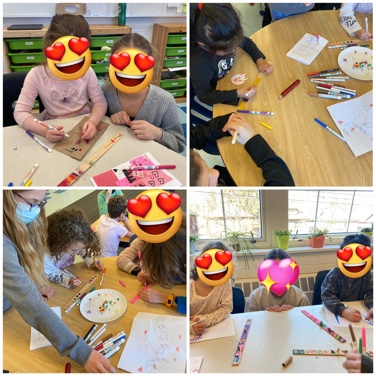 Valentine’s Day crafts with our copains de lecture was so fun! Ss made and decorated wire heart sculptures together ❤️ Joyeuse Saint-Valentin! @AllenbyPS_TDSB @TDSB_French