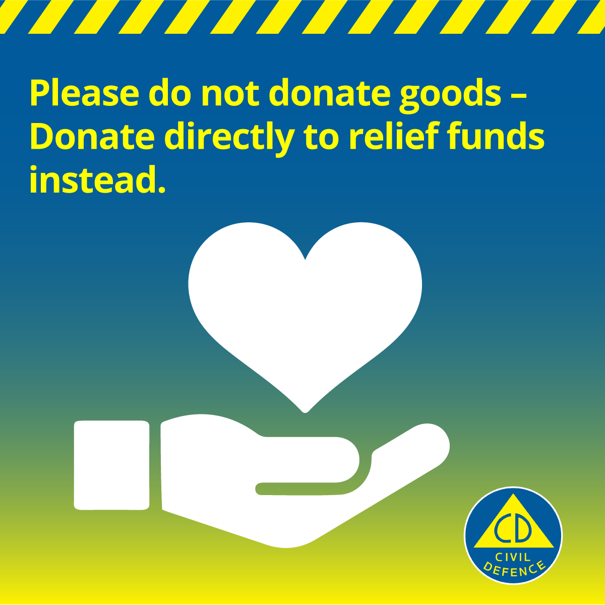 NZcivildefence's tweet image. 1/4 ⚠ Civil Defence Emergency Management Groups ask that people do not donate goods and instead donate directly to relief funds. Please - do not show up with donated goods such as blankets, food, clothing, etc. ⚠