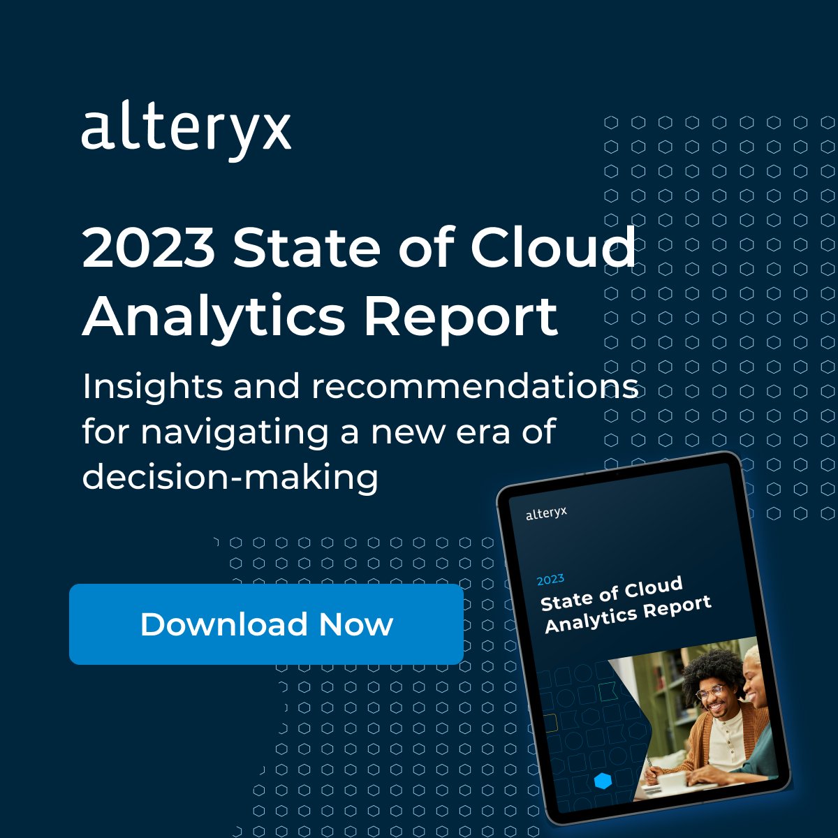 alteryx's tweet image. Cloud analytics gives your team the power to collaborate from anywhere in real time. 

Read our 2023 State of Cloud Analytics report to discover the whys, hows, and outsized ROIs behind cloud analytics adoption. ow.ly/7OsX50MUEP0

#AlteryxCloudWeek #AlteryxAnalyticsCloud