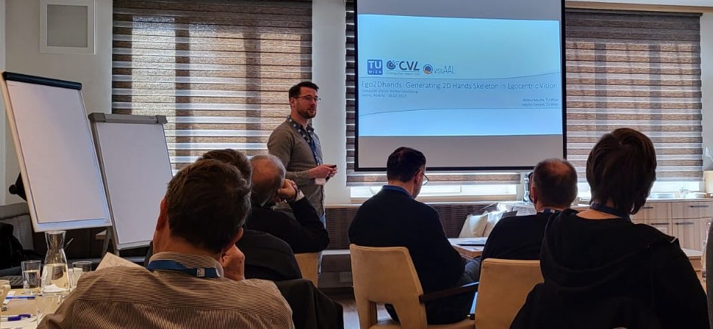 visuAAL (@visuaal_itn) on Twitter photo Great day at the CVWW workshop! Our researchers <a href="/wiktor_mucha/">Wiktor Mucha</a> and @martinkampel presented their new 2D hand pose estimation model. A game changer for integrating tech into daily life. #egocentricvision #handposeestimation #AAL #computervision #deeeplearning #VisuAAL Great day at the CVWW workshop! Our researchers <a href="/wiktor_mucha/">Wiktor Mucha</a> and @martinkampel presented their new 2D hand pose estimation model. A game changer for integrating tech into daily life. #egocentricvision #handposeestimation #AAL #computervision #deeeplearning #VisuAAL