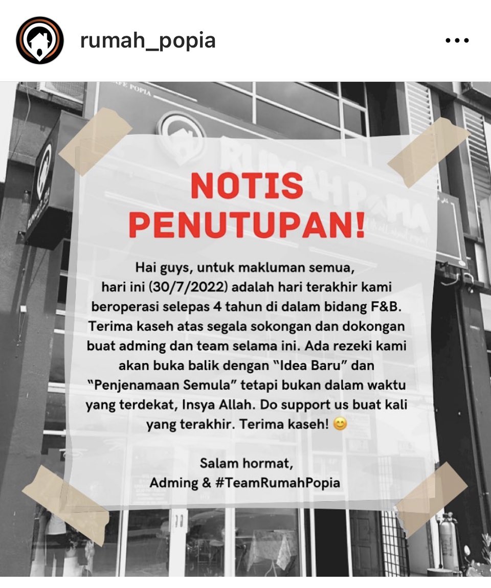 Hasnul15_'s tweet photo. #KembaliKeTempatAsal

Selepas 7 bulan bertahan selepas kedai tutup, syukur alhamdullilah Rumah Popia akhirnya dapat pulih kembali 🤲🏻

#ComebackStronger https://t.co/P97ycYgmt4