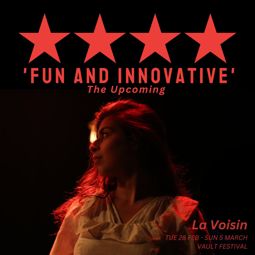 LA VOISIN is🌟🌟🌟🌟'Fun and innovative' - The Upcoming. 

#throwback to our <a href="/LndnHorrorFest/">London Horror Fest</a> run at <a href="/ThePleasance/">Pleasance</a> in October 2021. 

Book your tix before they're gone! 
Tue 28 Feb - Sun 5 March at @VAULTFestival 
🎟️ vaultfestival.com/performances/l…
📸Ëlise O'Meara 

#lavoisin #theatre