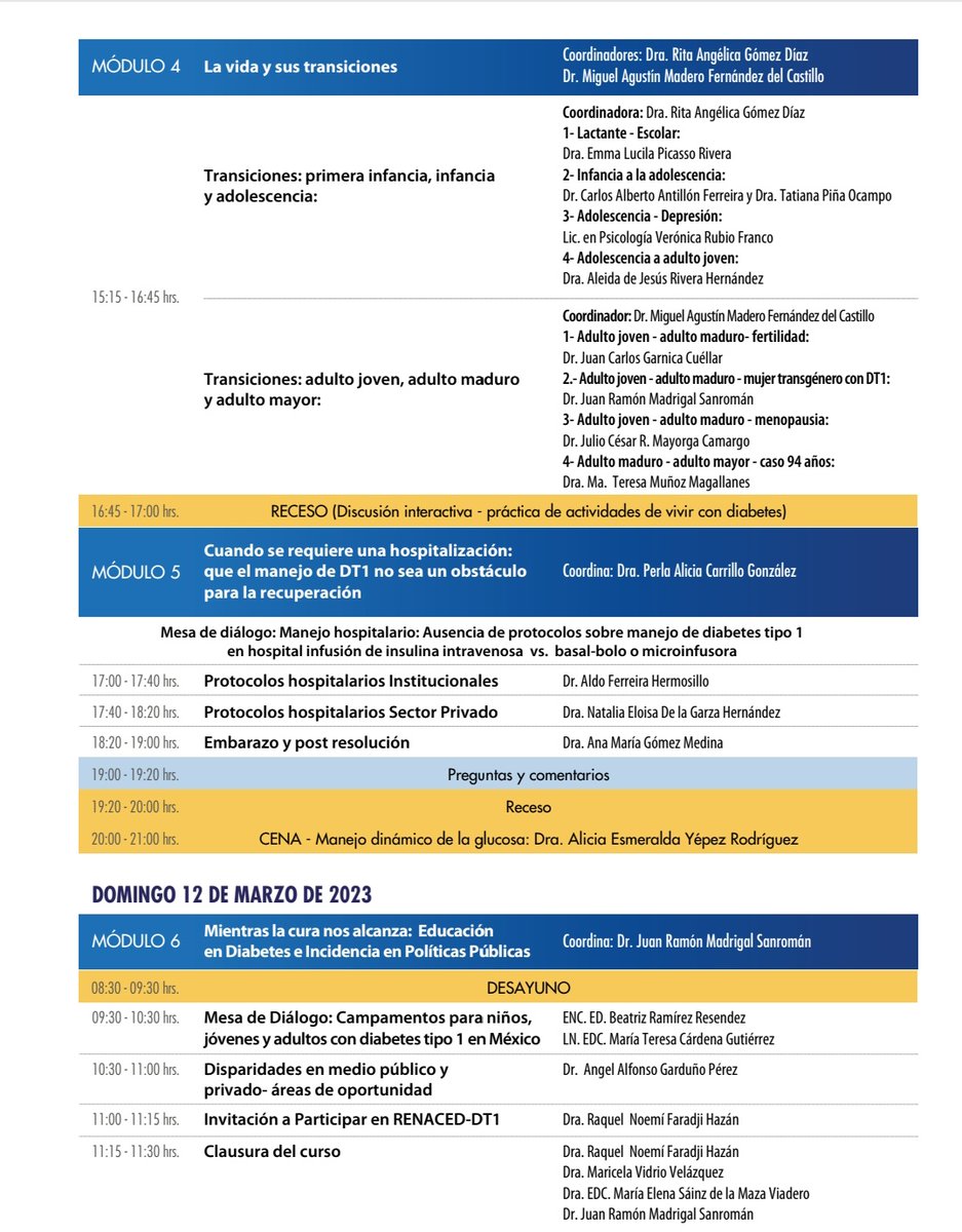 Compartimos el nutrido programa de nuestro  curso de Actualización en #Diabetes tipo 1 #SMNEDT1.
Todos los temas, todas las novedades en un solo sitio.  
Inscripción:eventos.2registro.com/smnedt1
#Smne2023
#ConstruyamosPuentes