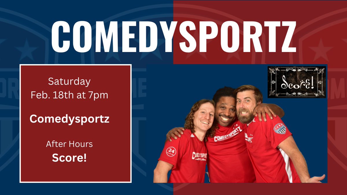 This weekend at CSz Portland!

Sat @ 7pm: ComedySportz match
Sat After Hours: Score!

Get your tickets now: portlandcomedy.com/buy-tickets