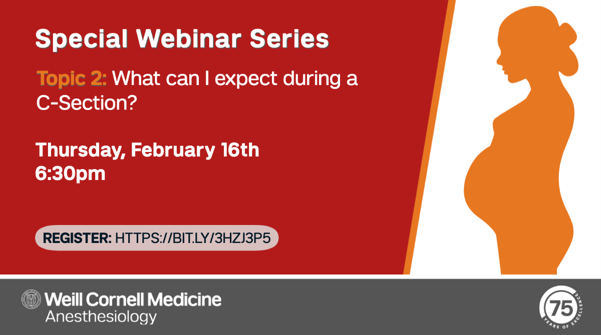 WCMAnesthesia's tweet image. TODAY: What can you expect during an elective or emergency #CSection? Join #laboranddelivery experts including Dr. Jason White, NYP/LMH site director of OB anesthesiology at 6:30pm (ET). Register: bit.ly/3HZj3p5 
(@WCM_OBGYN @WeillCornell #childbirth #pregnancy)