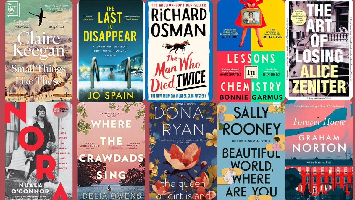 The data is in! These are the 10 most borrowed Adult Fiction books in dlr Libraries last month, with hundreds of our members reading these titles across our libraries.
Have you read any of these books, or are they on your TBR pile?
#LoveDataWeek #SqueezeInARead #IrelandReads