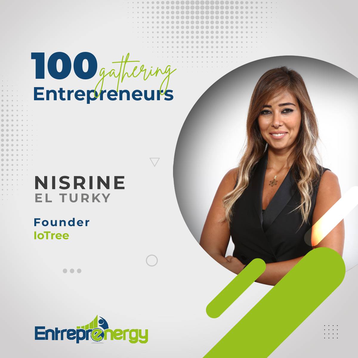 Entreprenergy's tweet photo. Join the 100 Entrepreneurs Gathering to meet with Nisrine El Turky Founder of IoTree
More details and other entrepreneurs on https://t.co/yA8YL7KA3S
#nisrineelturkyfounder #entrepreneurs #100entrepreneurs #joinus #iotree https://t.co/dB10wT4Zkc