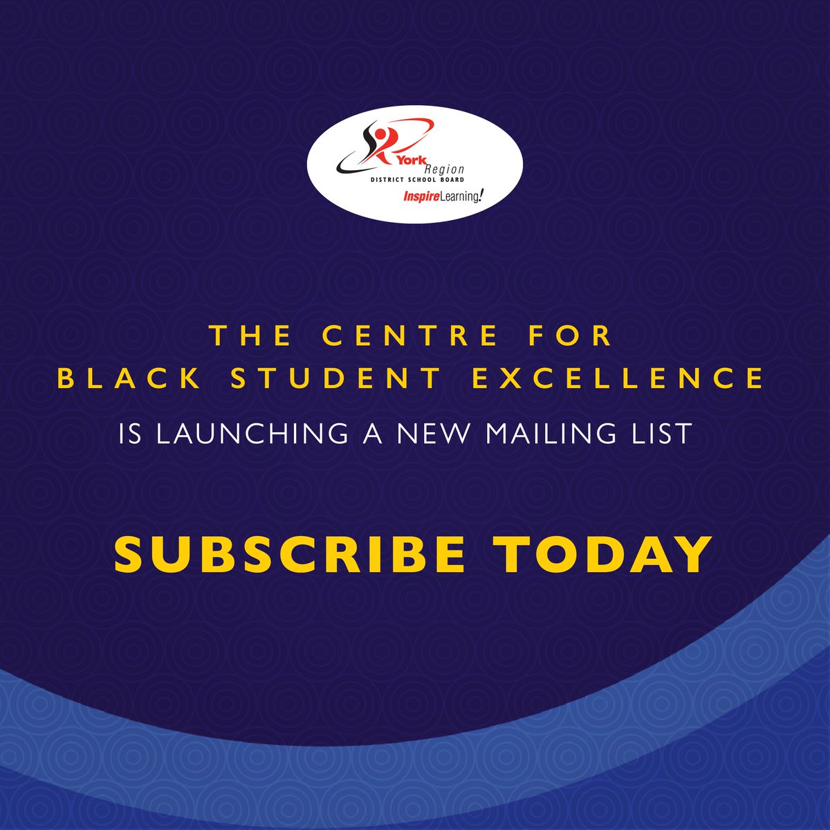 The Centre for Black Student Excellence has just launched its mailing list!

Subscribe now to receive information directly about programs and opportunities for Black students, and more. 

Visit yrdsb.ca/blackexcellence

#BHMyrdsb 
#BlackExcellence