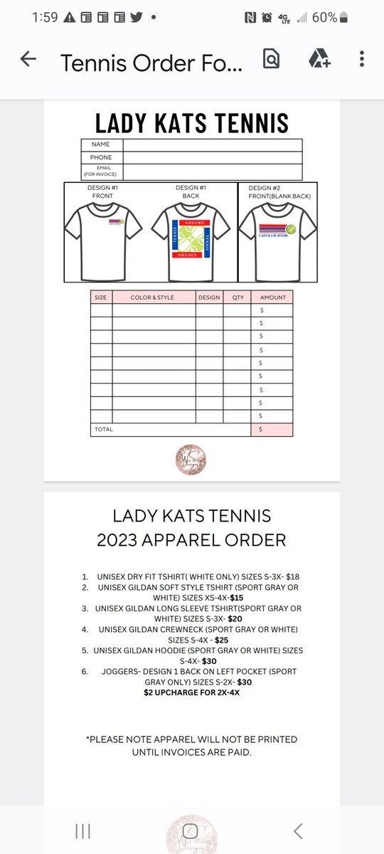 LadyKatTennis21 on Twitter "Order your tennis gear between now and Feb