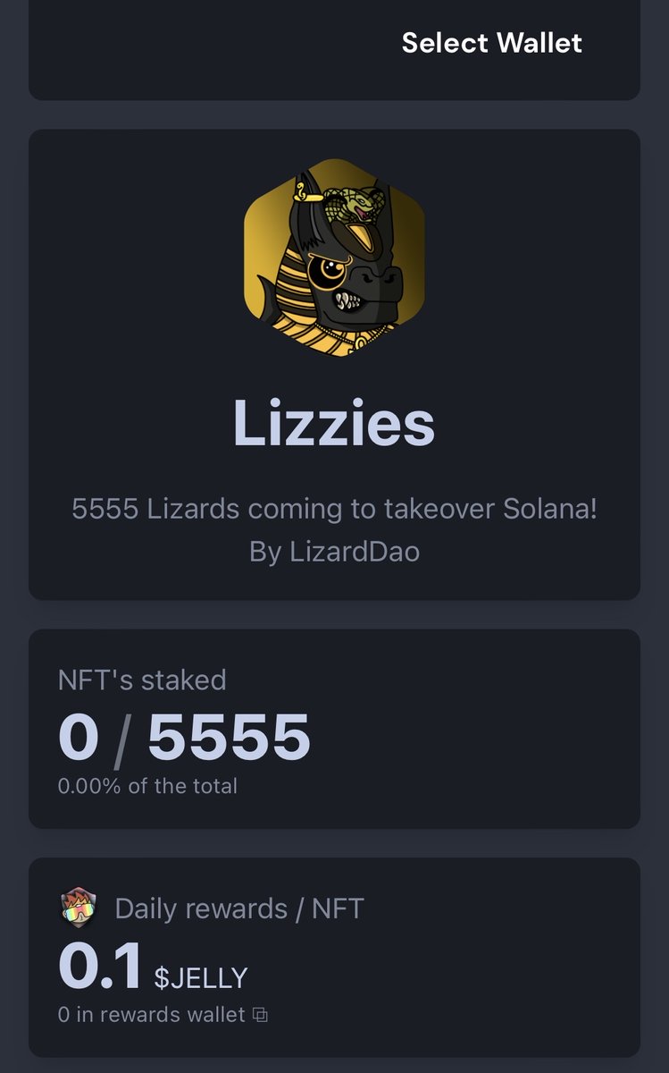 This Monday at 4 PM UTC, stake your Lizzie to earn 0.1 $JELLY per day.

Our initial pool will contain more than 16.5K $JELLY and it will not be locked, you’ll be able to claim your rewards everytime you want.

Reminder: the Dao voted for $JELLY, it's not a team decision.