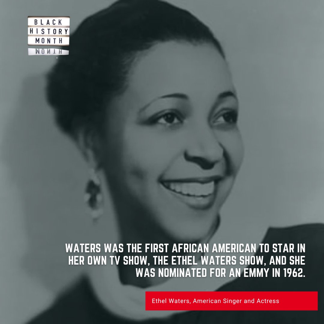 #BlackHistorySpotlight Ethel Waters made history for her work in television—she was the first African American to star in her own TV show, The Ethel Waters Show, and she was nominated for an Emmy in 1962. #BlackHistoryMonth #BHM