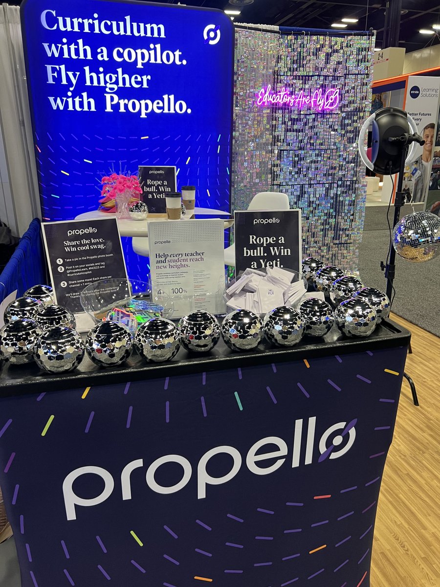 PropelloLearn's tweet photo. Howdy, Texas! We're back in San Antonio this week for @AASAHQ's #NCE23! Stop by booth 1121 for a #DiscoRodeo experience learning all about your favorite #CurriculumCopilot and a chance to win a YETI cooler 🤠🕺
#NCE2023 #PropelloLearn #EducatorsAreFly https://t.co/ZXnEmXXnPn