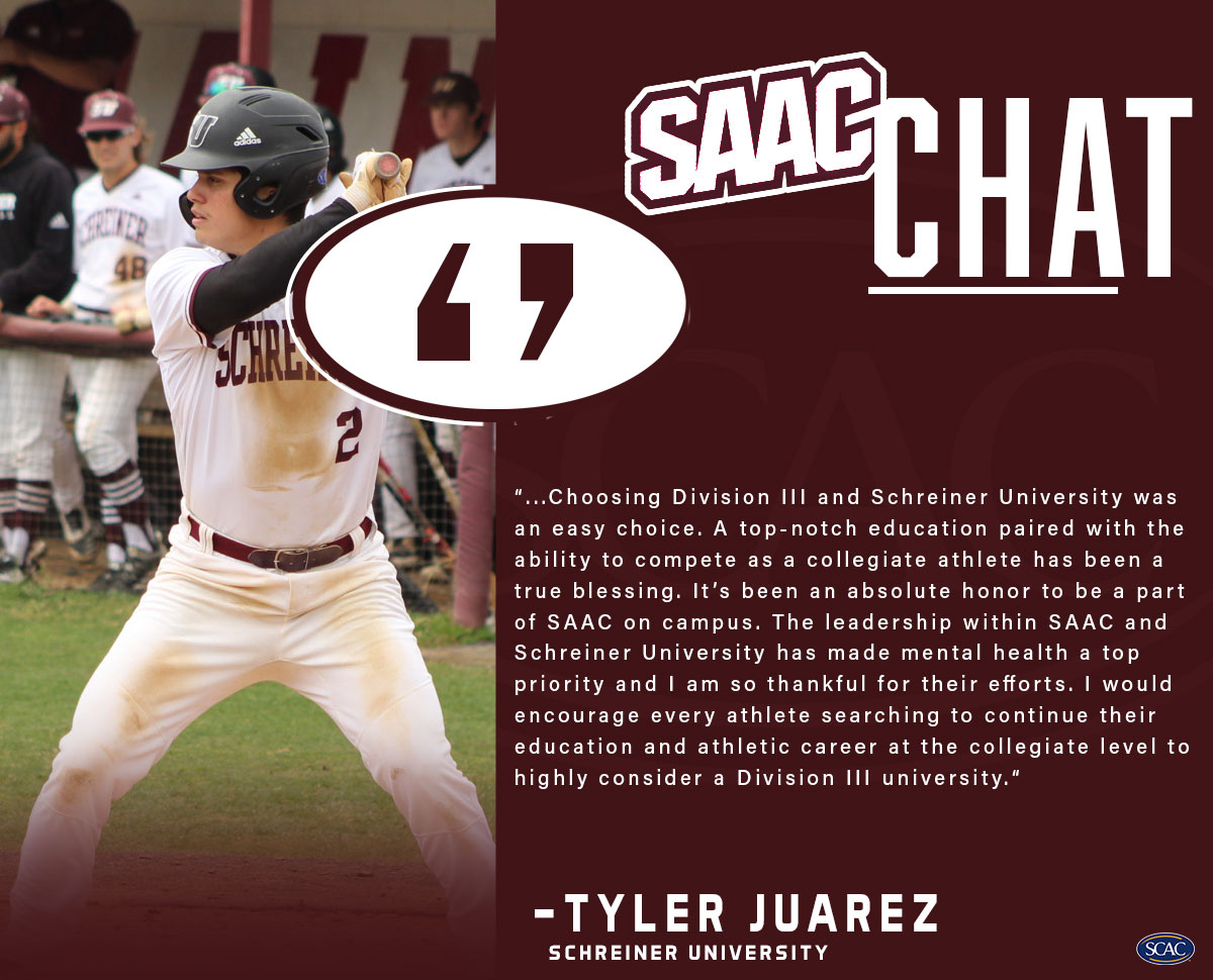 SCAC_Sports's tweet photo. Tyler Juarez of @SUMountaineers and Charlotte Furman of @CCTigers are this weeks SAAC CHAT hosts.

#SCACPride #WhyD3 #SAACChat https://t.co/a4tKNvdzpN