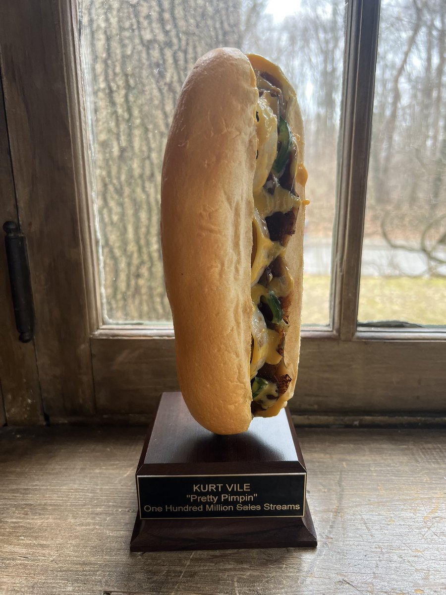 therealkurtvile's tweet photo. A hundred million streams of “pimpin” in a hectic KV world (and once I played a stoner squirrel)

Thanks @matadorrecords for my delicious trophy

@Spotify 

❤️ kv https://t.co/estrmTUCGv