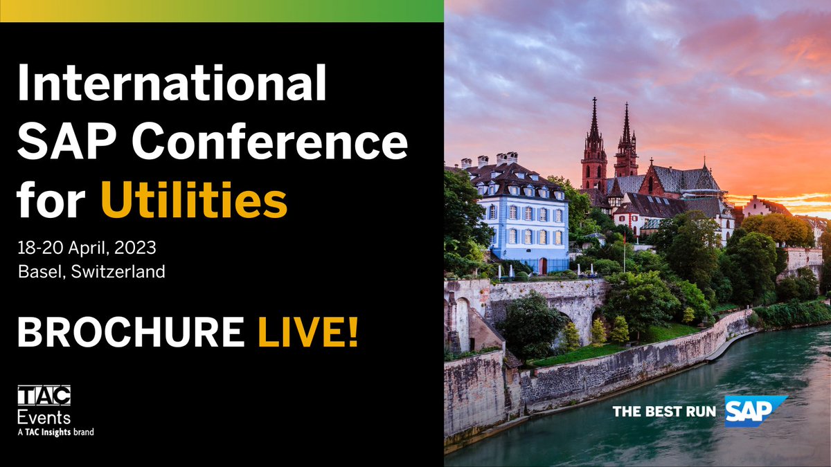 tacinsights's tweet image. We are so excited to show you the 1st edition of the International SAP Conference for Utilities brochure! Download the first look brochure here: bit.ly/3DM5fgA #sap #saputilities #utilityindustry #utilities