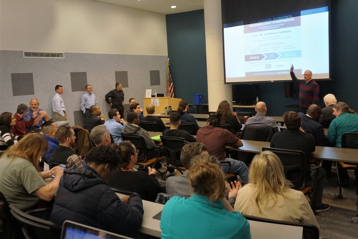 inspyre_hub's tweet photo. Fantastic turn out yesterday for the IoT, Drones, Robotics, Tech Symposium presented by @ArrowGlobal and @thetechgarden with AVX, Bourns, Molex, Infineon, NXP, Intel, and Qualcomm. Thank you to all who attended!
#cnytech #downtownsyracuse @GENIUSNYProgram @CenterStateCEO https://t.co/fPMp9dF2fn