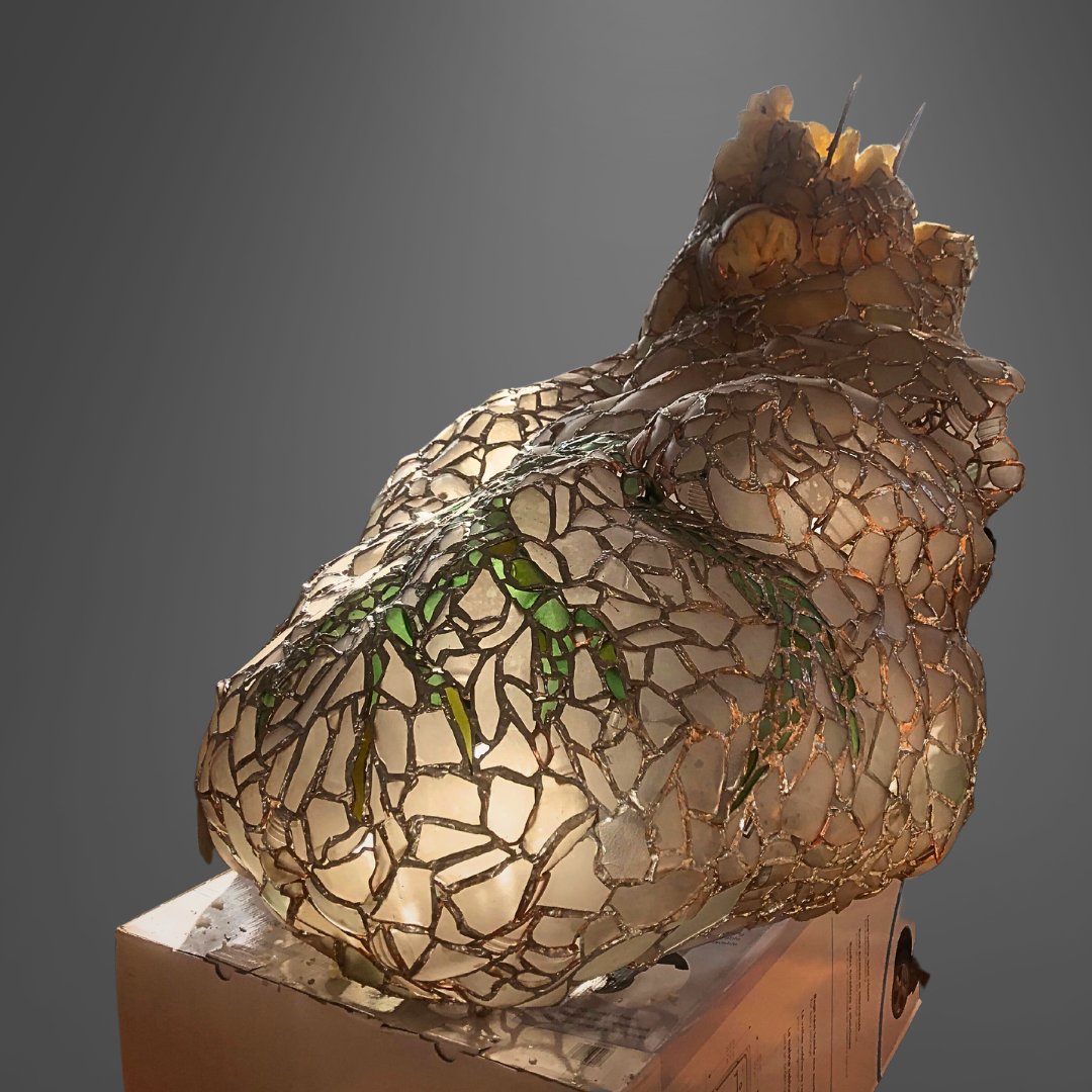 BaltimoreGlass's tweet photo. This 4.5 ft tall heart was going to be our largest &amp; most ambitious piece to date made of hundreds of pieces of glass collected from Baltimore's broken waste system. Sadly, the heart broke. Crushing after hours of work...but having a CLT gives us the freedom to truly experiment https://t.co/MeYdibBzDi