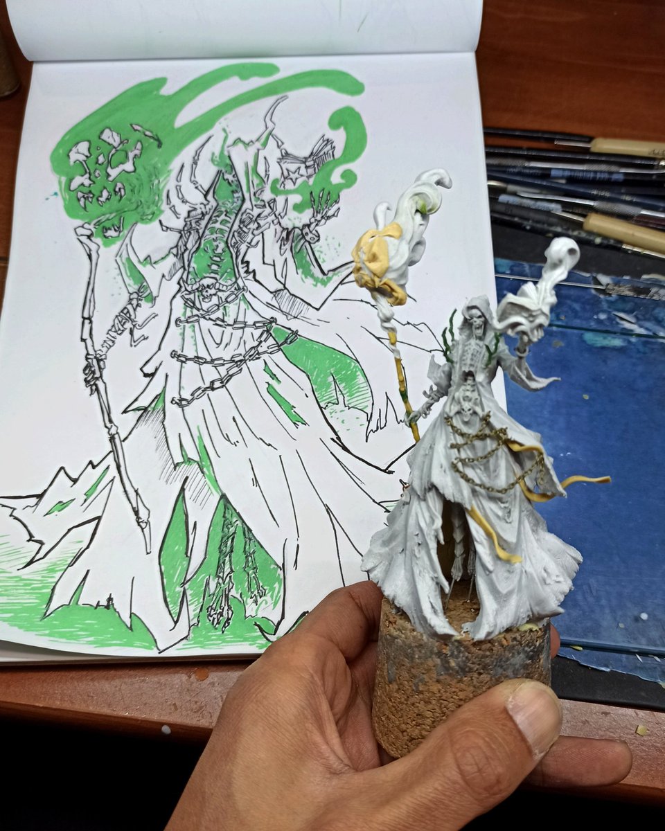 Graphigaut's tweet photo. The Lich is done! 😈😈😈
All pictures AND Step by Step soon ;)
75mm for a collector, RPG character 🤓
Designed by me
#clayart #clay #beesputty #fimo #ageofsigmar #aos #warhammer #WarhammerCommunity https://t.co/G8FjAaxRBd