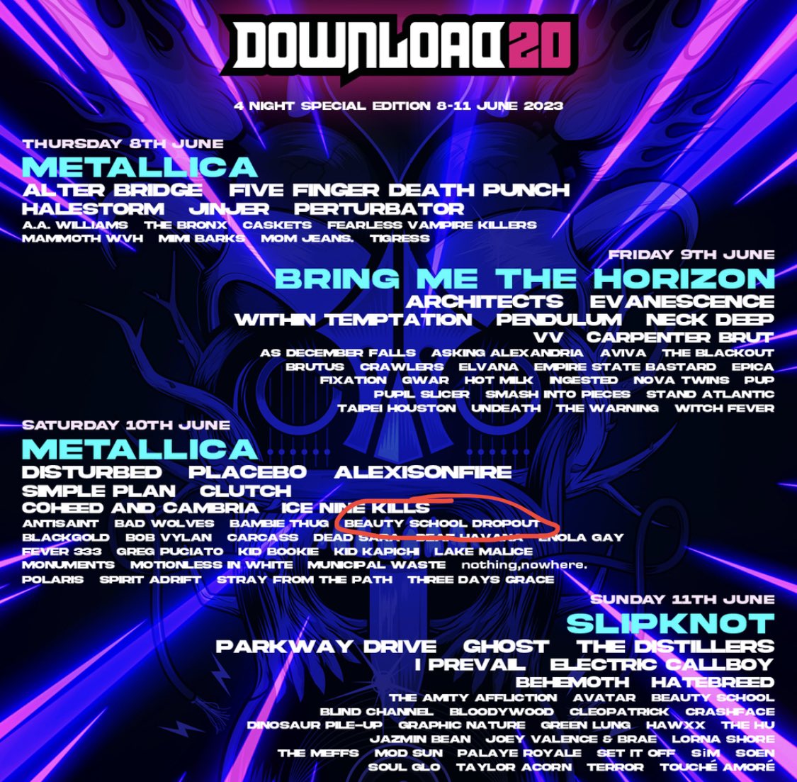 THIS SUMMER ABOUT TO BE LOUD✨ SEE U SOON @DownloadFest 🇬🇧 #DL20