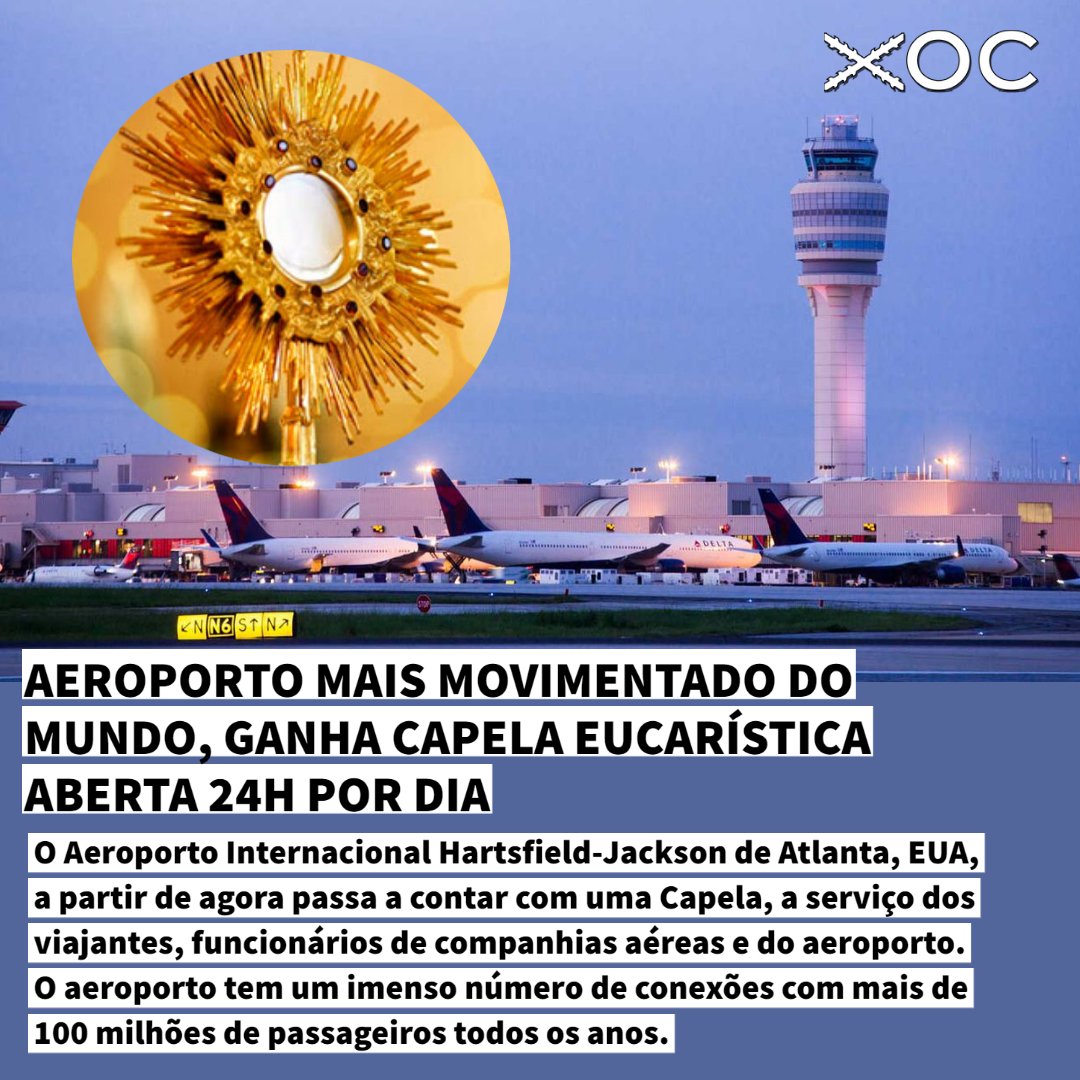 obscat's tweet photo. 🇺🇸Aeroporto mais movimentado do mundo ganha Capela Eucarística aberta 24 horas por dia. 
O Aeroporto Internacional Hartsfield-Jackson de Atlanta, EUA, a partir de agora passa a contar com uma Capela Católica para atender milhões de viajantes. https://t.co/xjofKwn4YT