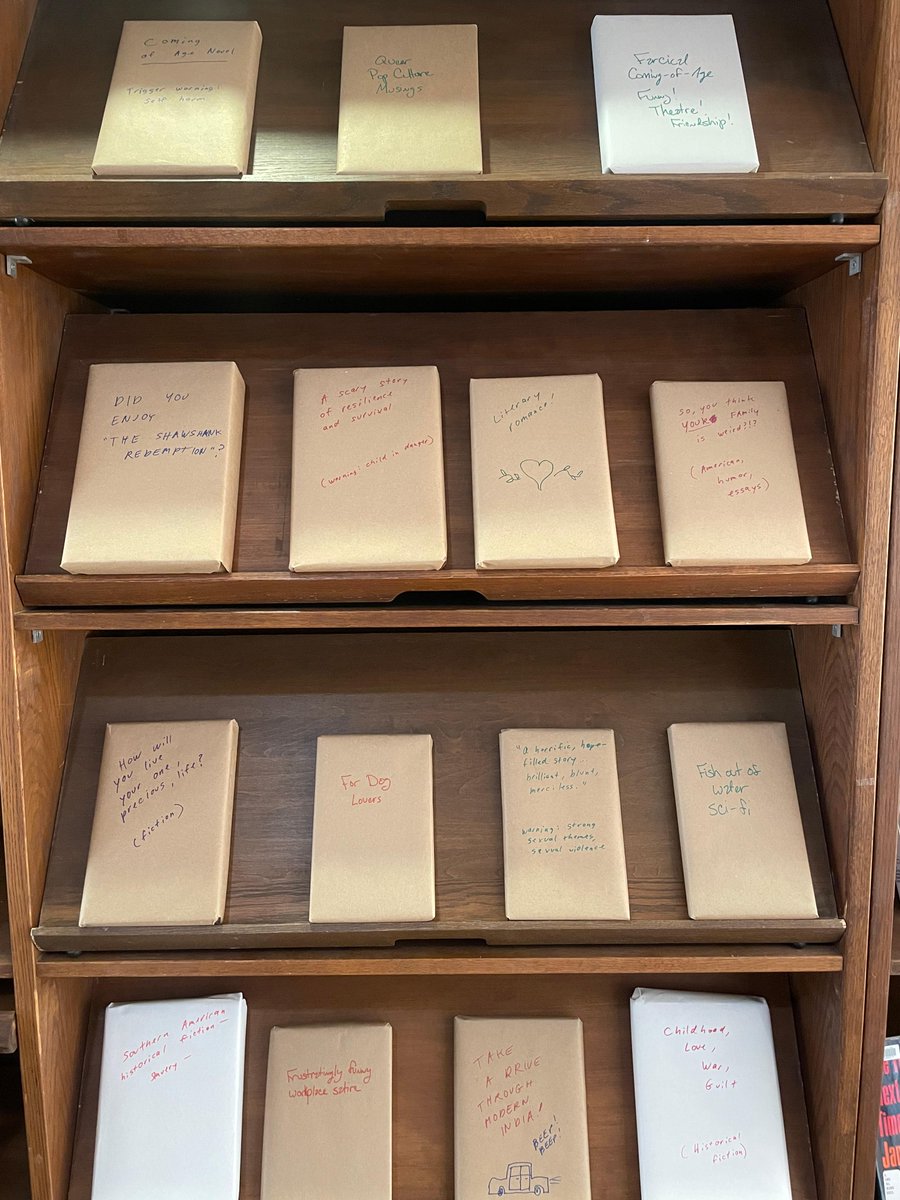 sbclibrary's tweet photo. Surprise!  We have a few Blind Date Books left!  They are located in the Rowe Periodical Gallery and can be checked out at the circulation desk.  Happy reading! https://t.co/gVNrnt9YPg