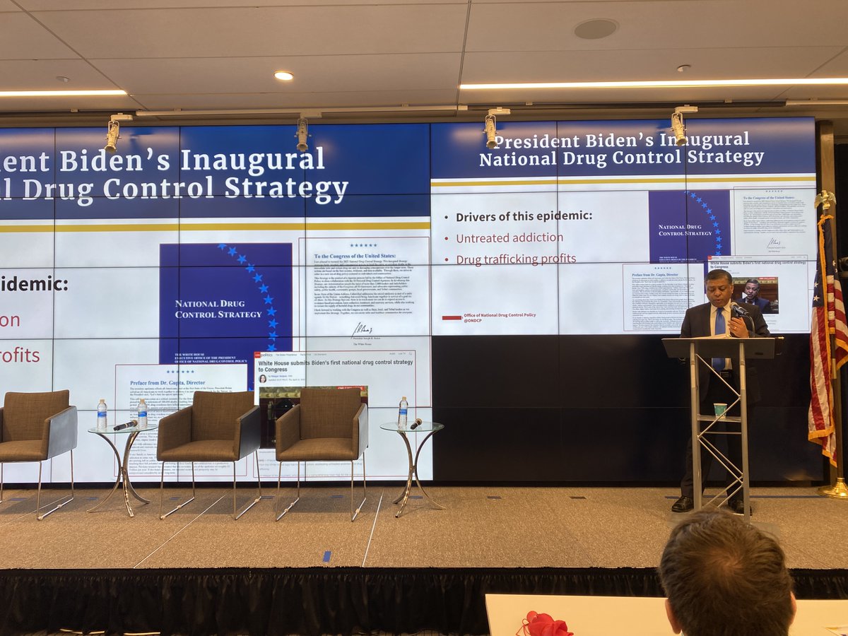 A special thank you to our keynote speaker, the director of <a href="/ONDCP/">ONDCP</a>  @DrGupta46, for his talk on the Biden-Harris Administration's drug control policy and how local officials can improve resources for those with SUD.
