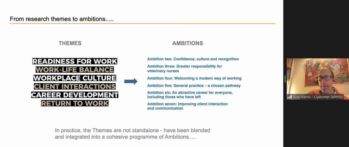 Seven <a href="/theRCVS/">Royal College of Veterinary Surgeons</a>  Workforce #ambitions are the six themes that emerged from focus groups of members of the profession + #leadership, which cements them together &amp; is essential to their achievement. <a href="/RCVSpresident/">Linda Belton</a> <a href="/RCVSKnowledge/">RCVS Knowledge</a>
