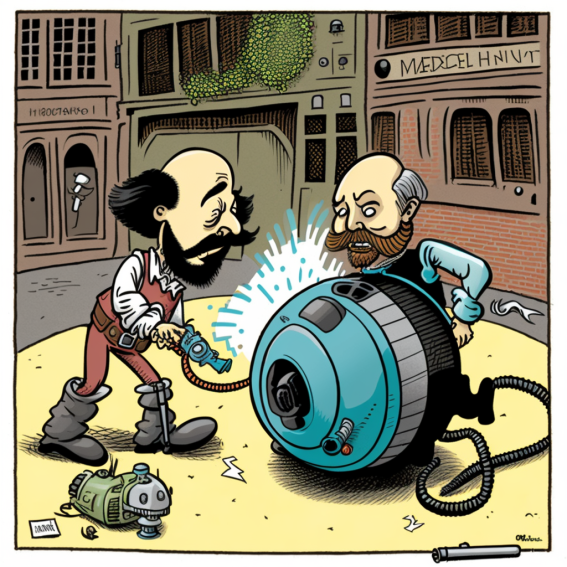 Day 38 of Generative Art:

Shakespeare and Marlowe collaborating on a Henry Hoover vacuum, ca. 1590's, artistic interpretation.

#generativeart #AIArtwork #midjourneyAi #midjourneyart #midjourneyV4 #AIArtCommuity #literarycharacters #mashup #Shakespeare #ChristopherMarlowe