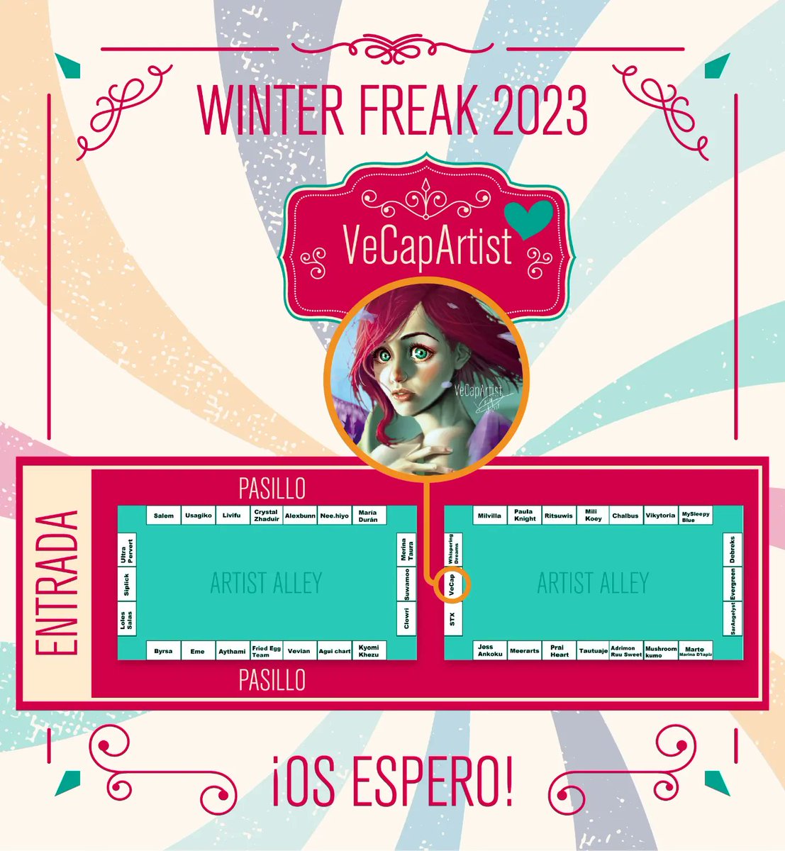 VeCaPArtist's tweet photo. Este fin de semana que viene nos vemos en la ✨@winterfreak_mur✨, en la Zona del Artist Alley vendiendo con otros artista de la @laisla_spain 😊 ¡Os espero allí!👋 
 
⌚ 10:00 - 21:00h 
 
📍 @ifepamurcia 

#winterfreak #fair #artist #prints #illustration #draw https://t.co/fyu8CaBQ0S