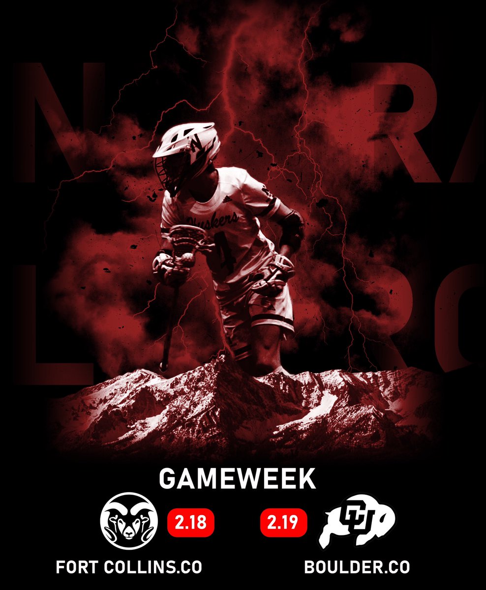 NebraskaLax's tweet photo. CSU: 
Date 2/18
location: Colorado St University
Time: 1 pm (MDT)
Stream: https://t.co/37ezAoRiCH (https://t.co/37ezAoRiCH)

CU:
Date: 2/19
location: Colorado University-Boulder
Time: 1 pm (MDT)
Stream: details will be released soon

Let’s start the season off strong!! #GBR https://t.co/DX9qbwzhdu