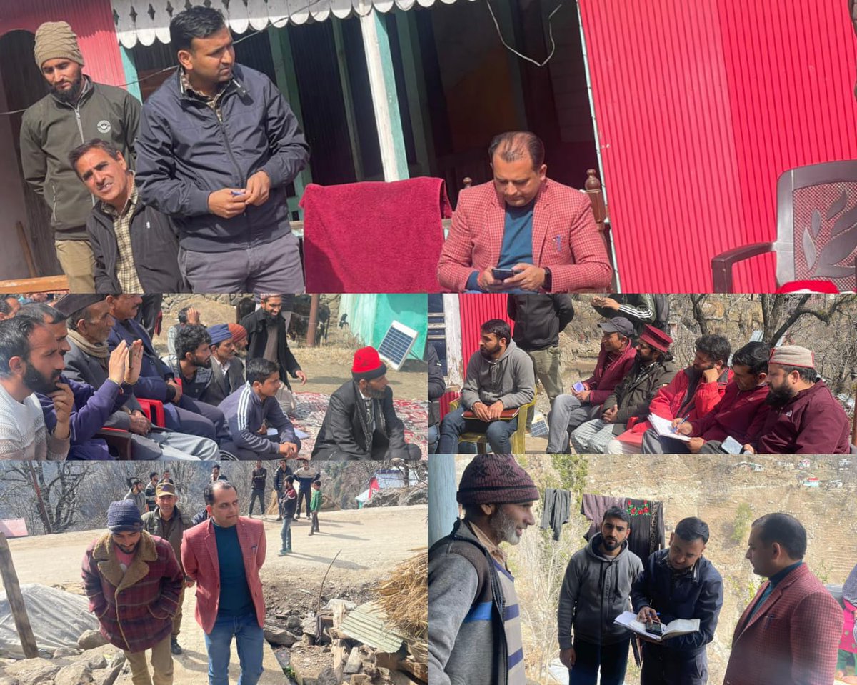 ACD Doda <a href="/PhulailSingh3/">Phulail Singh Bandral</a> holds grievance redressal camp in remotest panchayats of Block Kastigarh,Dhandal A&amp;B, listened the grievances of public,issues onspot directions for early disposal. Inspected works under MGNREGA,Capex &amp; Amritsarovars. <a href="/vishesh_jk/">Vishesh Mahajan</a> <a href="/diprjk/">Information & PR, J&K</a> #AdhbutDoda