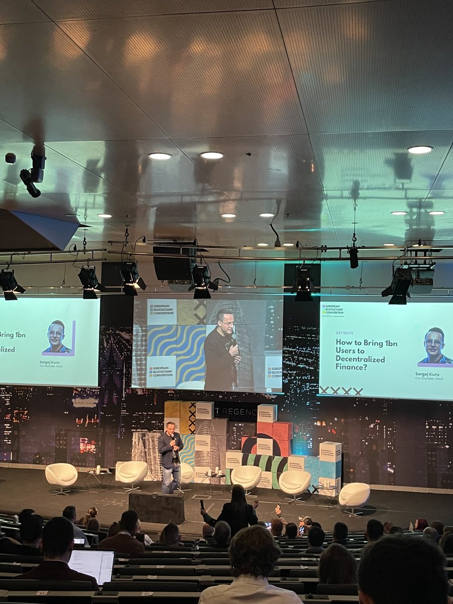 1inch's tweet photo. 1/ Hold on to your hats, folks! 🤠

The #1inch team is thrilled to be a gold sponsor at @EBlockchainCon 2023 in sunny 🇪🇸 #Barcelona!

🗣️ Today, our co-founder @deacix shared his insights on bringing 1 billion users to #DeFi.

See how it was ⤵️

#EBC2023 #EBC23 https://t.co/u6YVotS5dV
