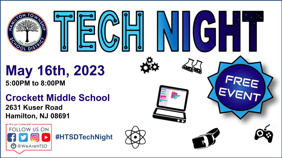 WeAreHTSD (@WeAreHTSD) on Twitter photo 2023-02-16 19:42:10 π£ SAVE the DATE! π» @HTSD_Tech Tech Night! π May 16, 2023 π° 5:00 - 8:00pm π‘ @HTSD_Crockett Much more information to come! #HTSD #HTSDPride @ScottRRocco @HTSDSecondary @oboylejf @MissEduTech @HTSDCurriculum @MsAshleyShanley @mskb26 @corneymcgee @LauraGeltch π£ SAVE the DATE! π» @HTSD_Tech Tech Night! π May 16, 2023 π° 5:00 - 8:00pm π‘ @HTSD_Crockett Much more information to come! #HTSD #HTSDPride @ScottRRocco @HTSDSecondary @oboylejf @MissEduTech @HTSDCurriculum @MsAshleyShanley @mskb26 @corneymcgee @LauraGeltch