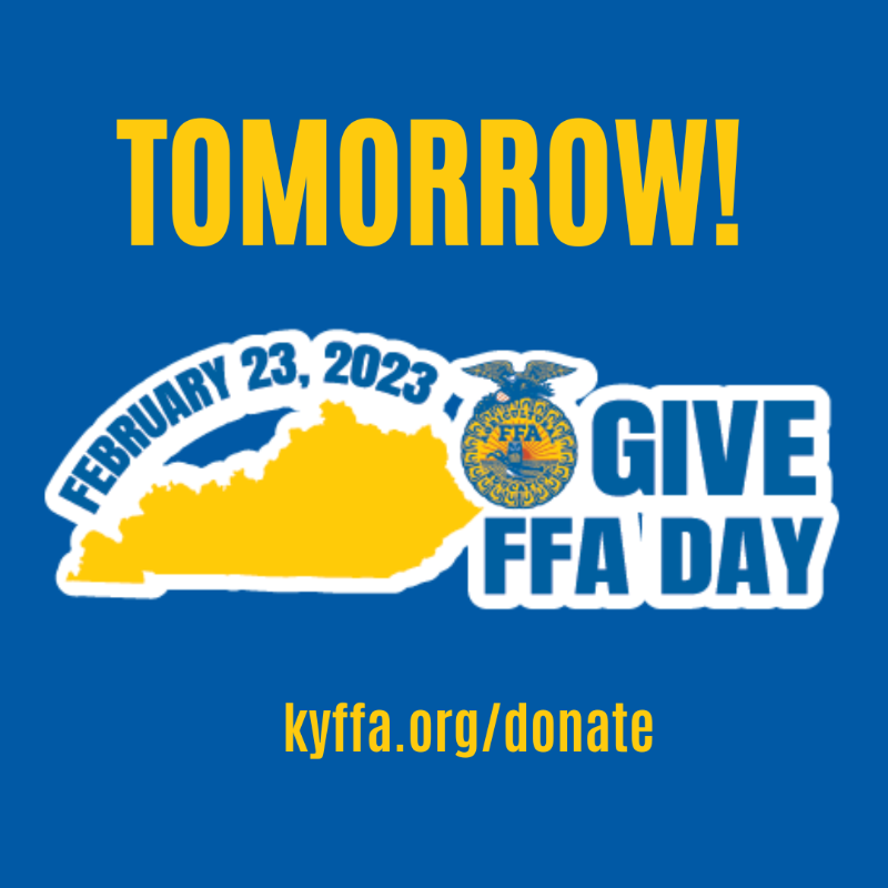 KentuckyFFA's tweet photo. We're heading into the 24 hours where the Kentucky FFA Foundation raises as much as they  can to support FFA members through their SAE and Shark Tank grant programs! If you've considered giving, now is the time! https://t.co/y0KvIv3oHy
#kyffa https://t.co/E6oW9C381f