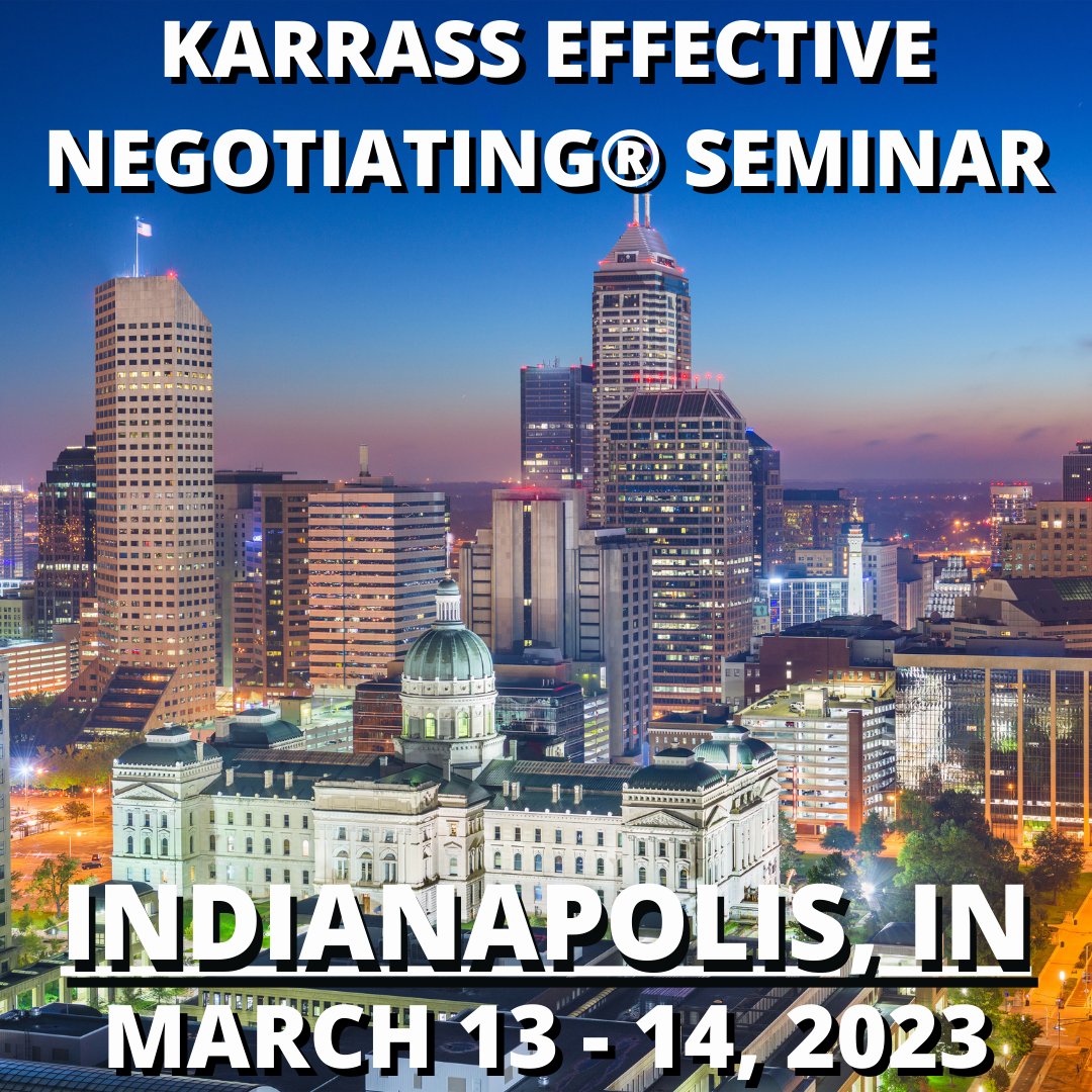 karrass's tweet photo. Coming soon to Indianapolis, IN! Real-world negotiating strategies that work in business and in life. Link in bio for details!
“In business, you don't get what you deserve, you get what you negotiate.™” - Dr. Karrass
#success #motivational #business #negotiation https://t.co/6LjtooreZb