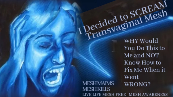 Far too too many women worldwide are asking WHY? HELP is so hard to find. No One should have to suffer for the rest of their lives from the Multiple Complex Complications of a Mesh Implant Gone Wrong! But they are! Solutions not Denials! It's TIME to #CleanThisMeshUp Once and