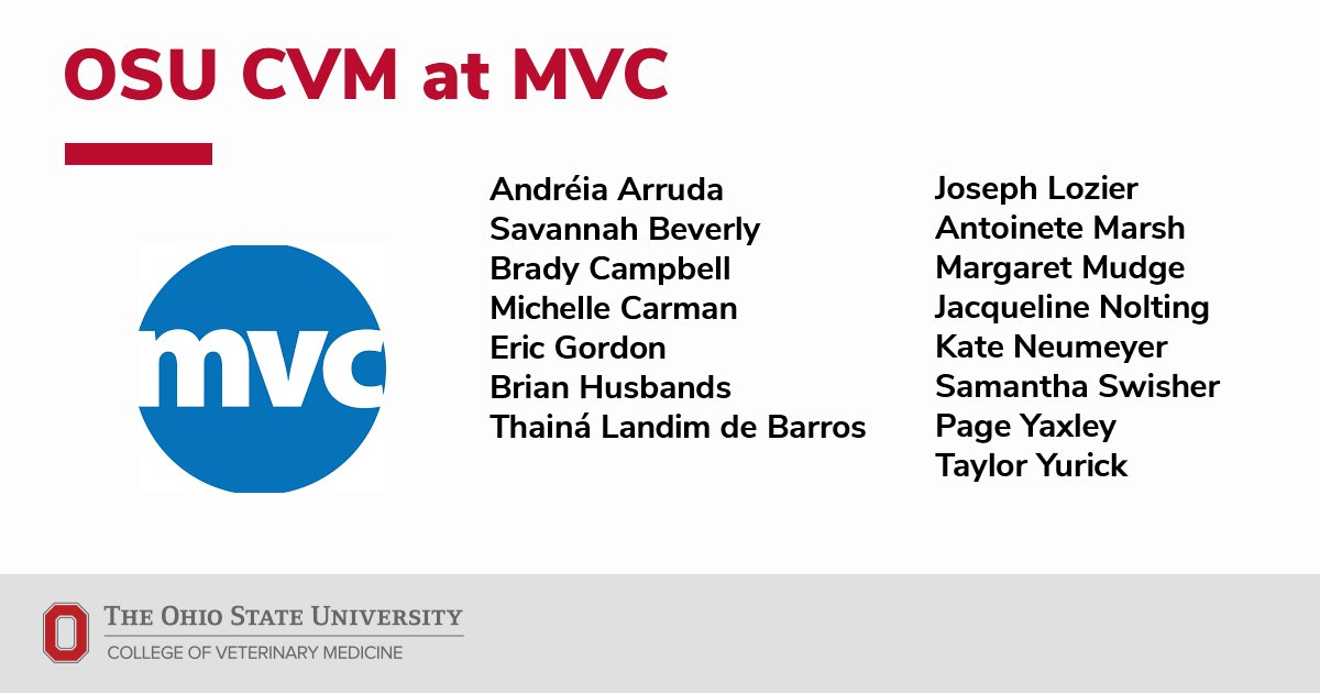 OSUVetCollege's tweet image. We&apos;re proud to have over 15 #OSUVetMed faculty members speaking at #2023MVC this week. Learn more about the Midwest Veterinary Conference speakers: web.cvent.com/event/d09847f4…