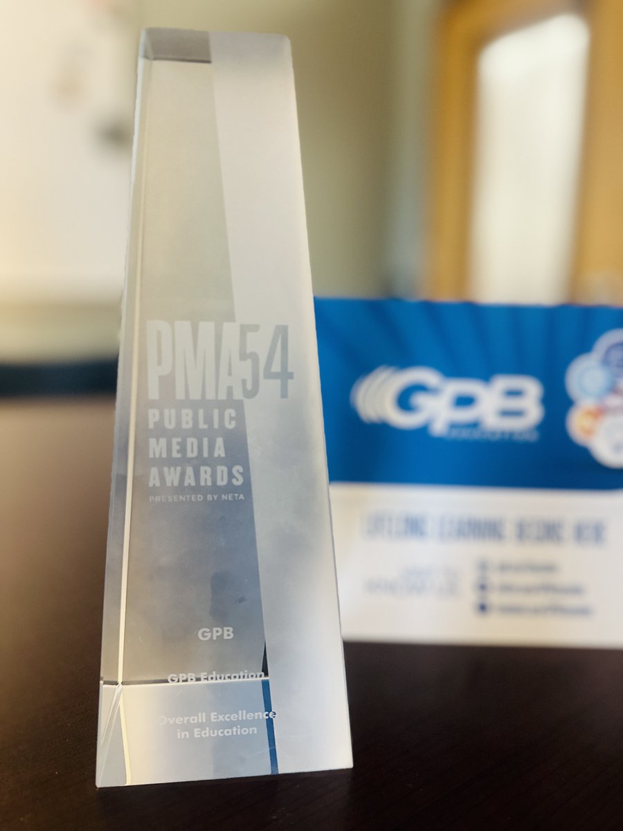 GPBEducation's tweet photo. Special delivery this week! We got our Overall Excellence in Education trophy from the 54th Public Media Awards! Thanks @NETA_Tweets! https://t.co/yEwanAFtTU
