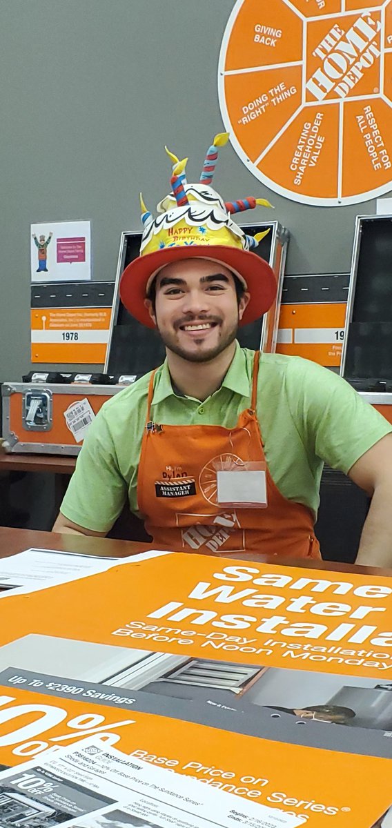 Happy early Birthday to this guy! Our MASM will celebrate his birthday for the last time here in Omaha. He will soon be leaving us for a new store and will be greatly missed! Enjoy your big day Dylan!  <a href="/JLynn0529/">Jodi Mahan</a> <a href="/WillDavisTHD/">Will Davis</a> <a href="/jodymillerHD/">Jody Miller</a>