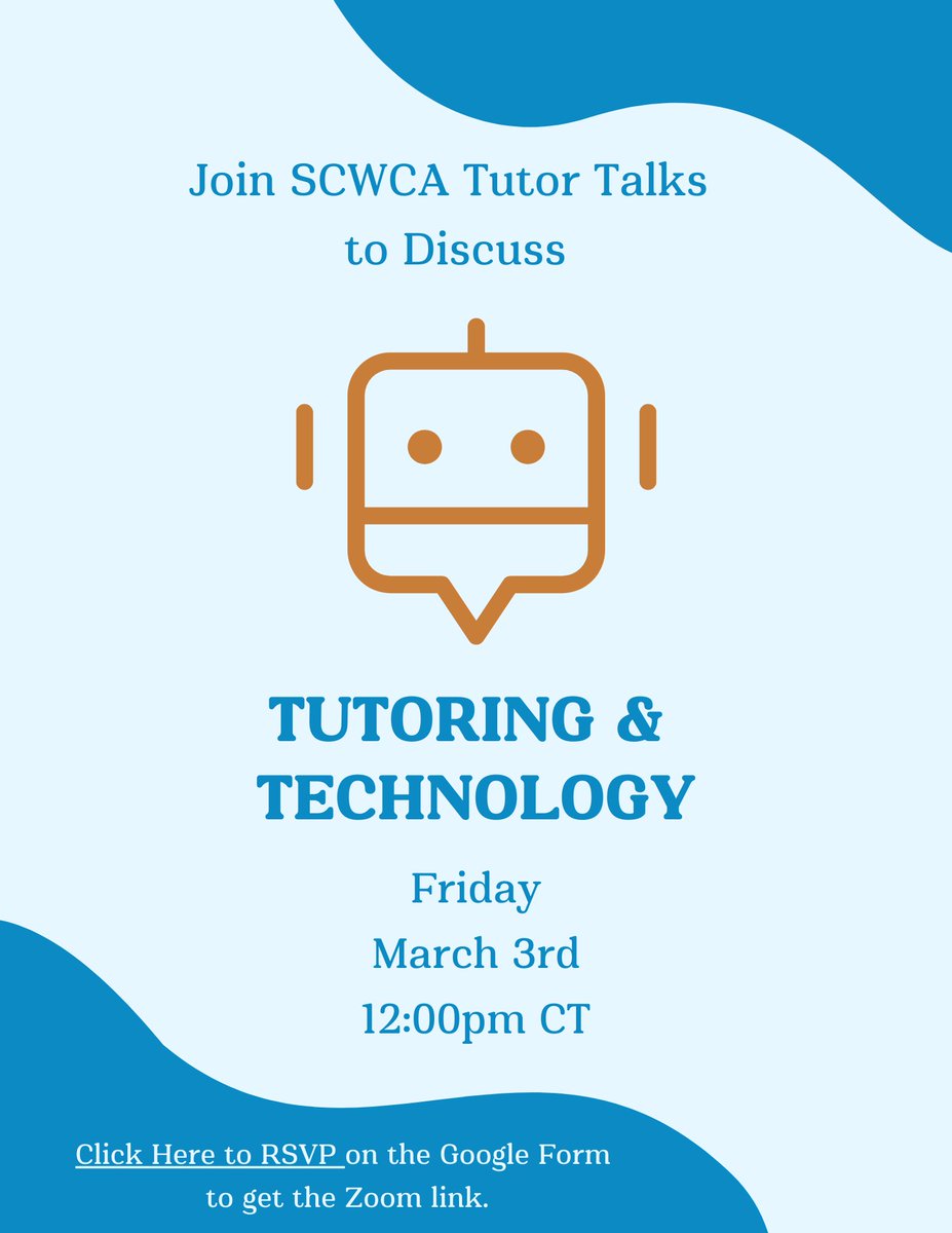 Tutor_Talks's tweet photo. Join us for our next session where we will talk about tutoring and technology. We can't wait to see you there!

To get the Zoom link the day of the session, make sure to RSVP using the link in this thread. https://t.co/pilIAUjLyp