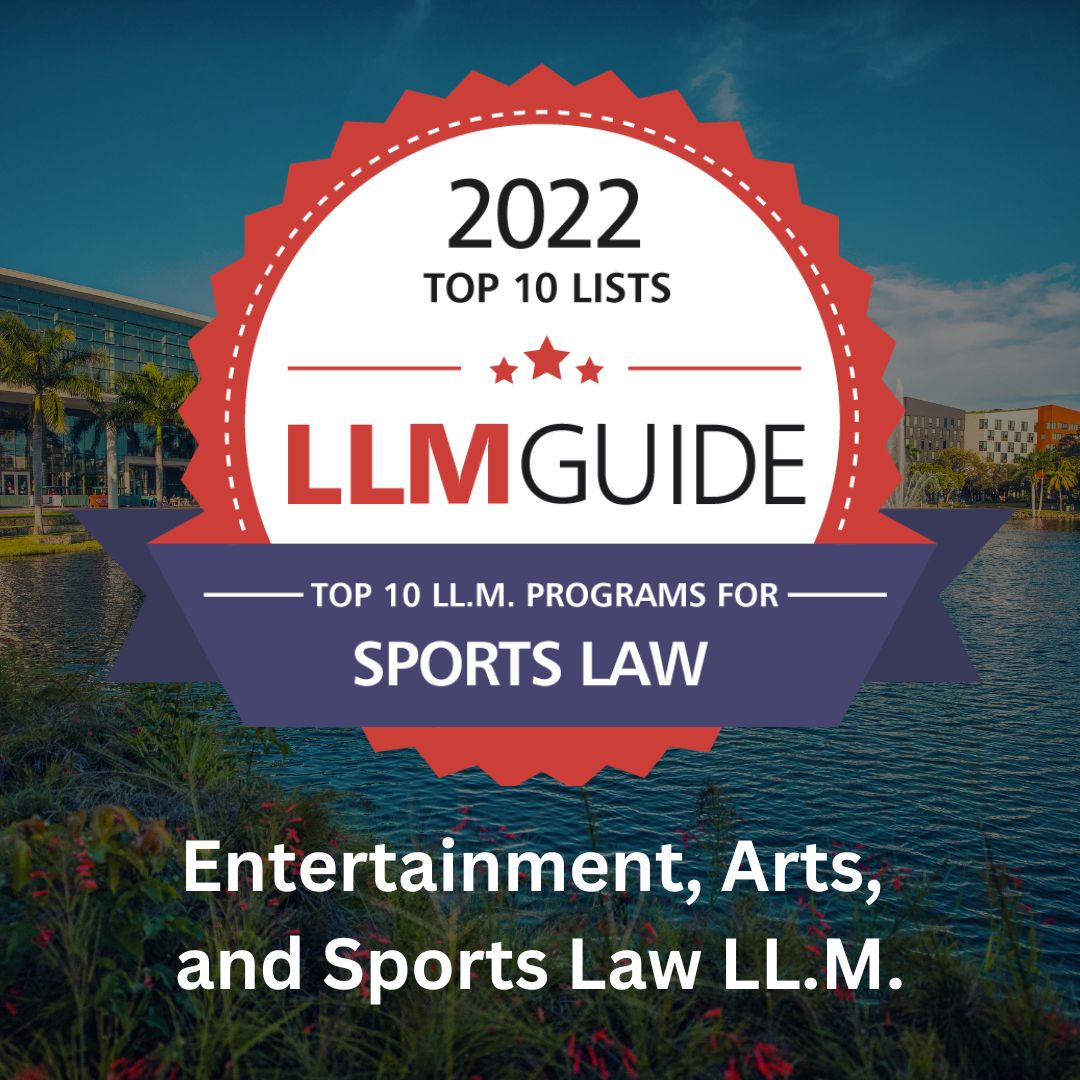 For the second year in a row, Miami Law's Entertainment, Arts, and Sports Law LL.M. is listed for Sports Law and Media/Entertainment Law in @llmguide's Top LL.M. programs by specialty. Read more at ow.ly/pURy50MTkzS