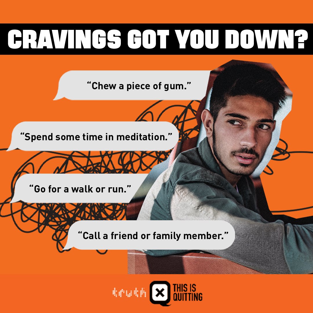 Quitting vaping can be challenging. Here are some tips for dealing with nicotine cravings. 

#quitvape #truth #thisisquitting